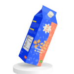 Mockup d'un packaging sur trois faces issu de l'identité visuelle créée pour la marque Vebidas.